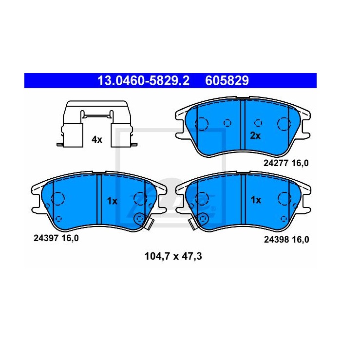 ATE Bremsbelagsatz, Scheibenbremse 13.0460-5829.2