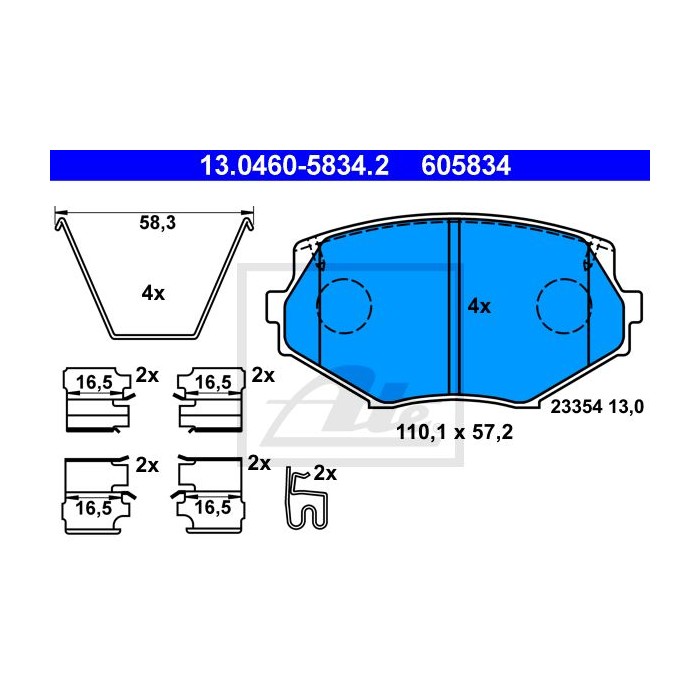 ATE Bremsbelagsatz, Scheibenbremse 13.0460-5834.2