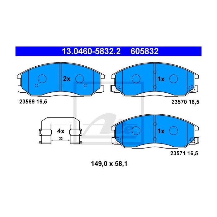 ATE Bremsbelagsatz, Scheibenbremse 13.0460-5832.2