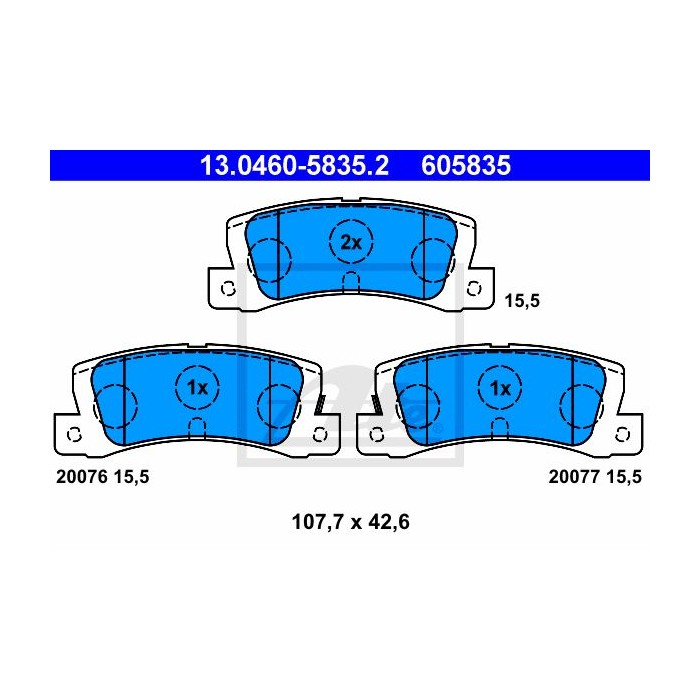 ATE Bremsbelagsatz, Scheibenbremse 13.0460-5835.2
