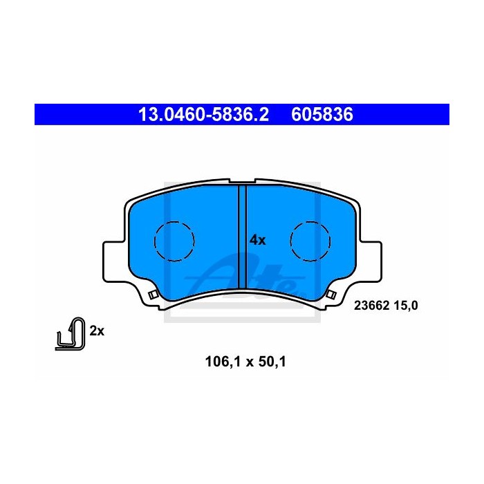 ATE Bremsbelagsatz, Scheibenbremse 13.0460-5836.2