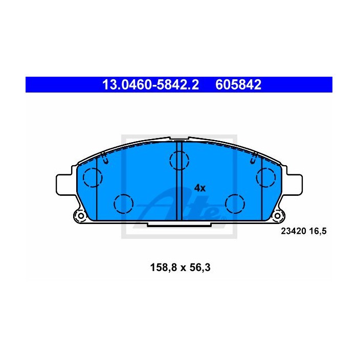 ATE Bremsbelagsatz, Scheibenbremse 13.0460-5842.2