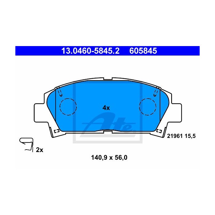 ATE Bremsbelagsatz, Scheibenbremse 13.0460-5845.2
