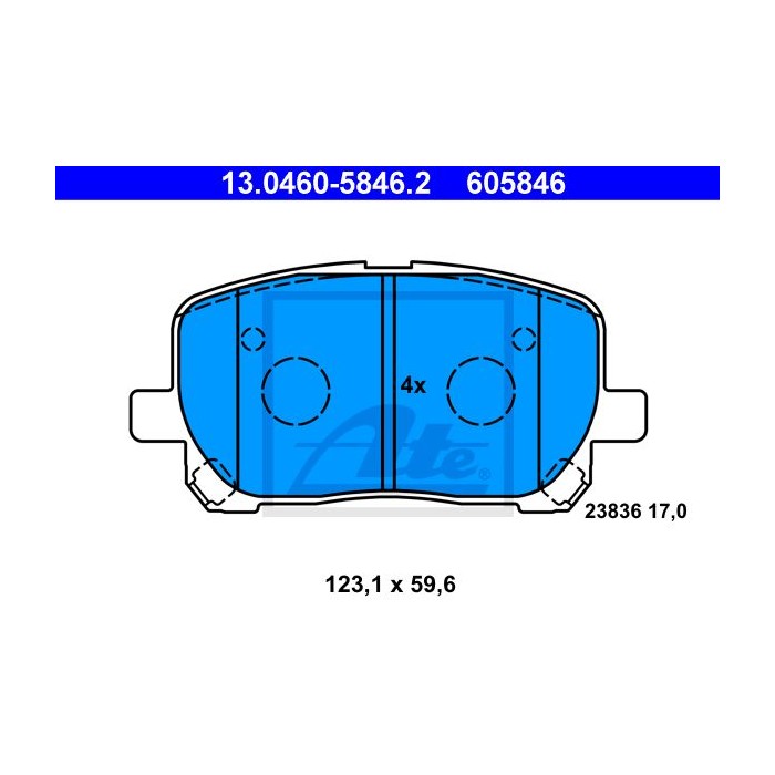 ATE Bremsbelagsatz, Scheibenbremse 13.0460-5846.2