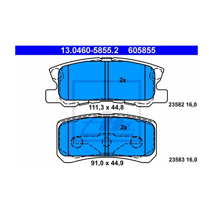 ATE Bremsbelagsatz, Scheibenbremse 13.0460-5855.2