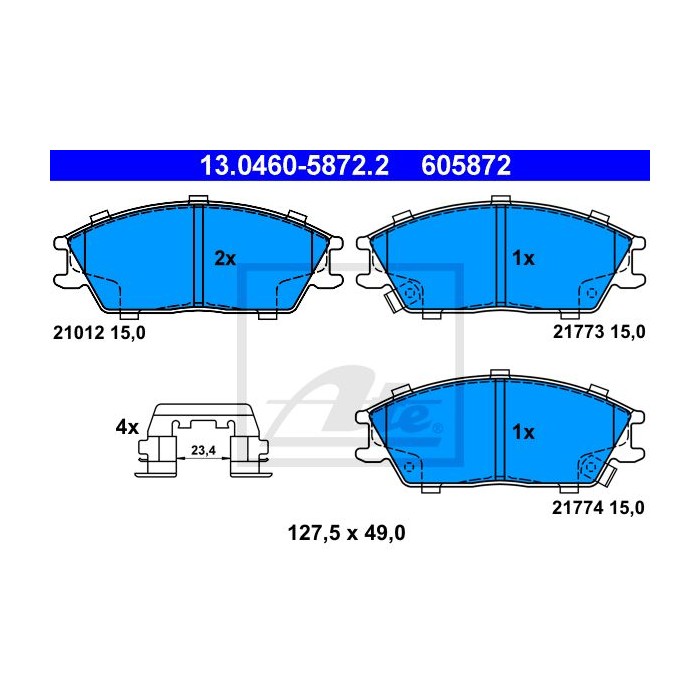 ATE Bremsbelagsatz, Scheibenbremse 13.0460-5872.2