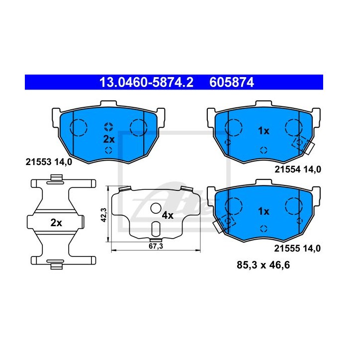 ATE Bremsbelagsatz, Scheibenbremse 13.0460-5874.2