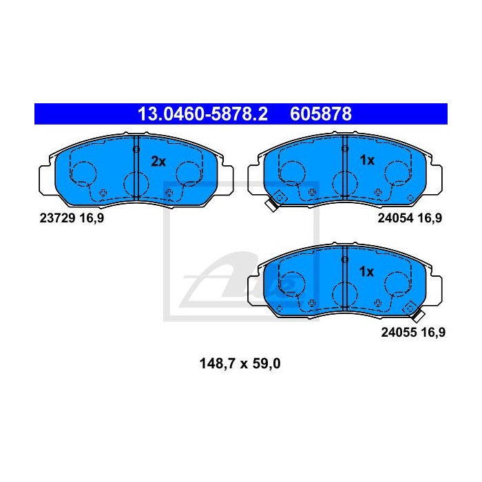 ATE Bremsbelagsatz, Scheibenbremse 13.0460-5878.2
