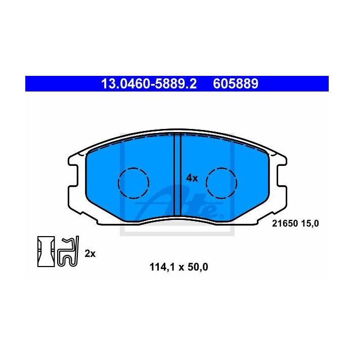 ATE Bremsbelagsatz, Scheibenbremse 13.0460-5889.2