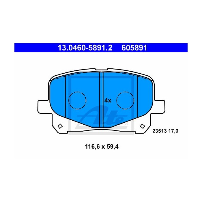ATE Bremsbelagsatz, Scheibenbremse 13.0460-5891.2