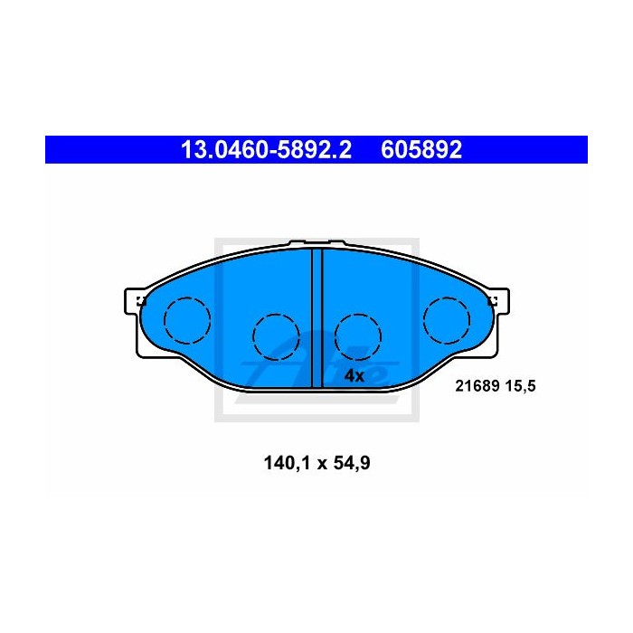 ATE Bremsbelagsatz, Scheibenbremse 13.0460-5892.2