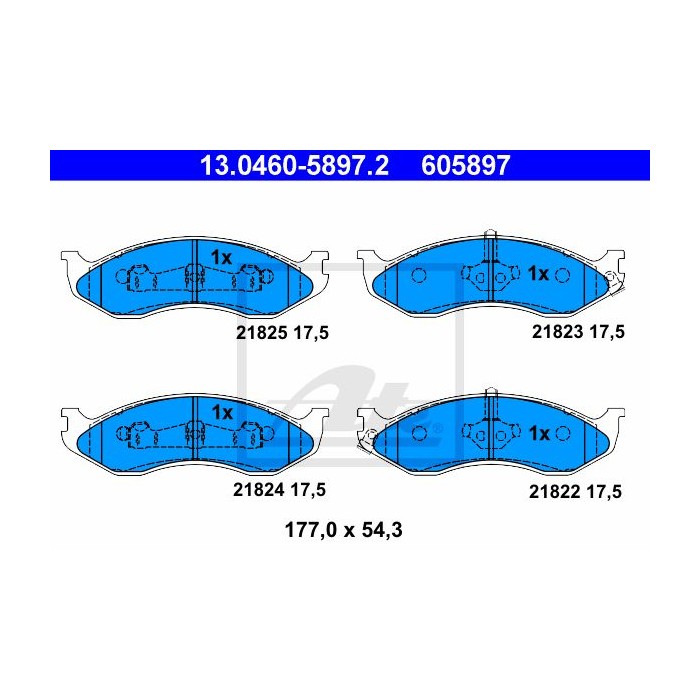 ATE Bremsbelagsatz, Scheibenbremse 13.0460-5897.2