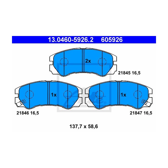 ATE Bremsbelagsatz, Scheibenbremse 13.0460-5926.2
