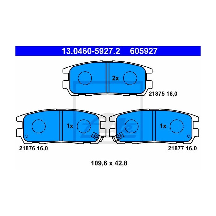 ATE Bremsbelagsatz, Scheibenbremse 13.0460-5927.2