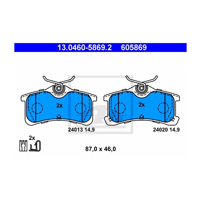 ATE Bremsbelagsatz, Scheibenbremse 13.0460-5869.2