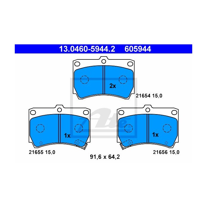 ATE Bremsbelagsatz, Scheibenbremse 13.0460-5944.2