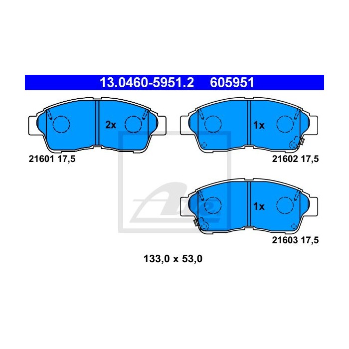 ATE Bremsbelagsatz, Scheibenbremse 13.0460-5951.2