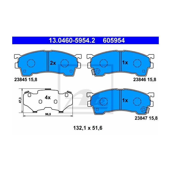 ATE Bremsbelagsatz, Scheibenbremse 13.0460-5954.2