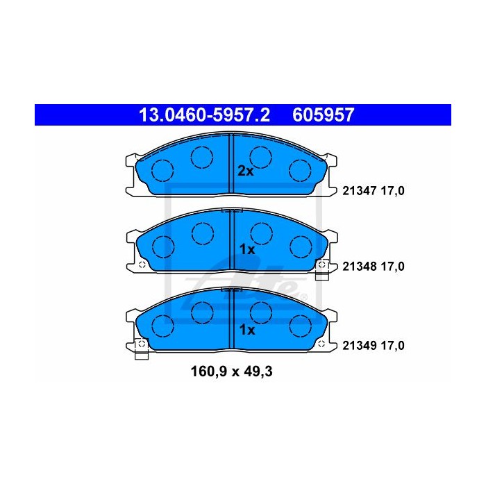 ATE Bremsbelagsatz, Scheibenbremse 13.0460-5957.2