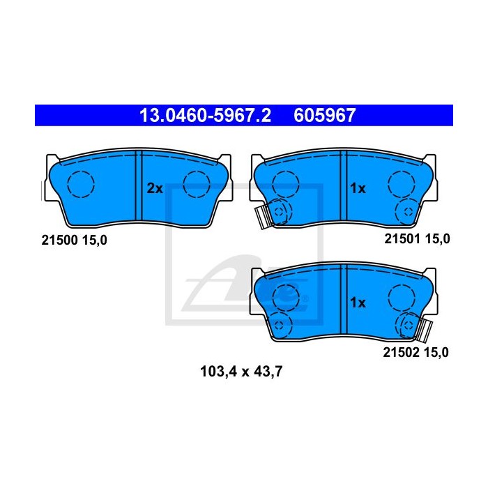 ATE Bremsbelagsatz, Scheibenbremse 13.0460-5967.2