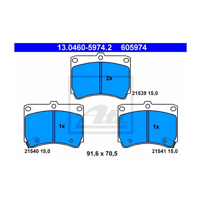 ATE Bremsbelagsatz, Scheibenbremse 13.0460-5974.2