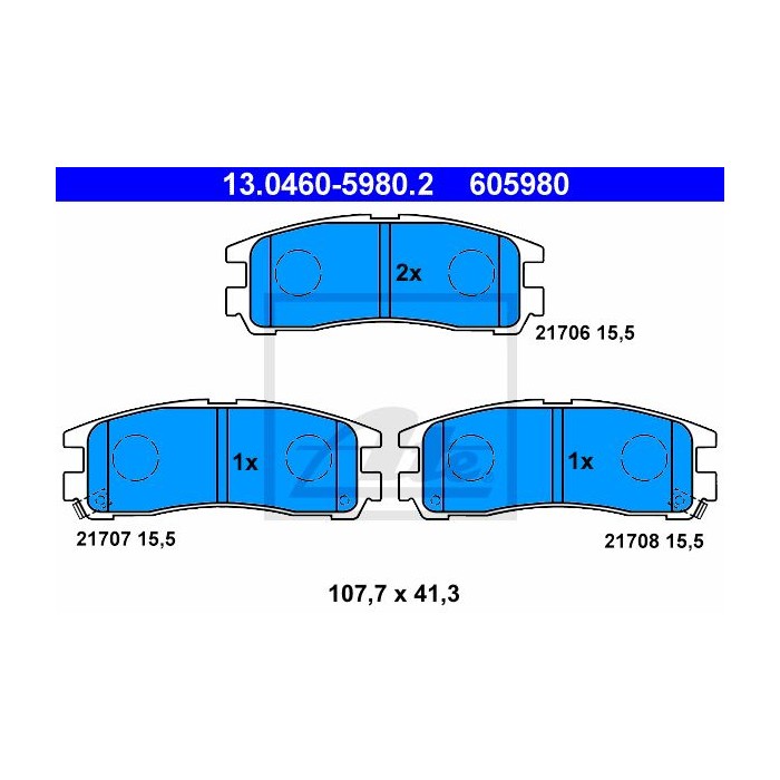 ATE Bremsbelagsatz, Scheibenbremse 13.0460-5980.2