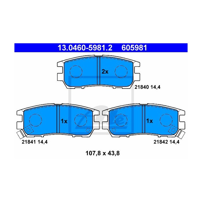 ATE Bremsbelagsatz, Scheibenbremse 13.0460-5981.2