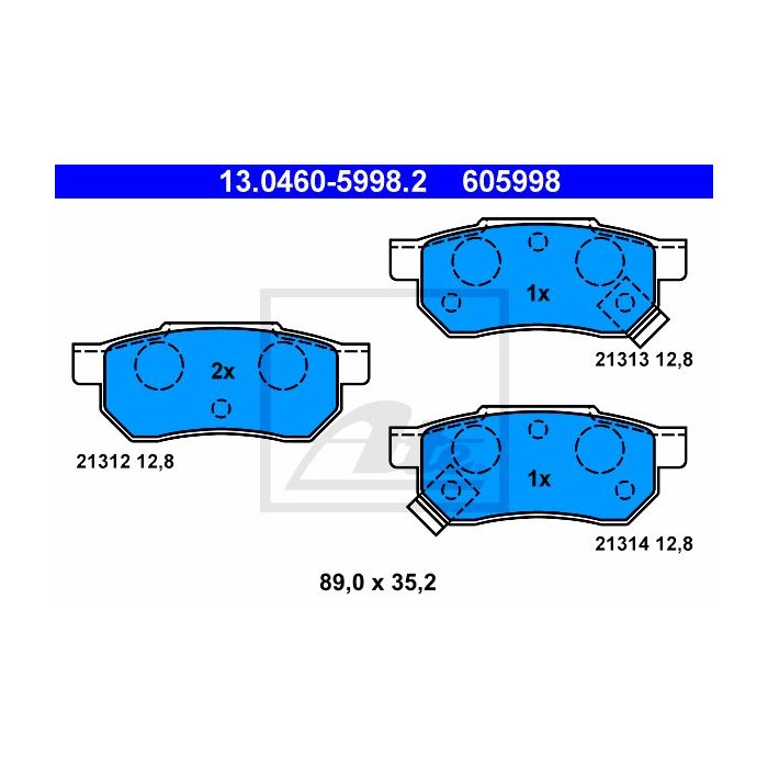 ATE Bremsbelagsatz, Scheibenbremse 13.0460-5998.2