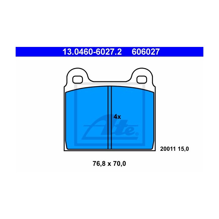 ATE Bremsbelagsatz, Scheibenbremse 13.0460-6027.2