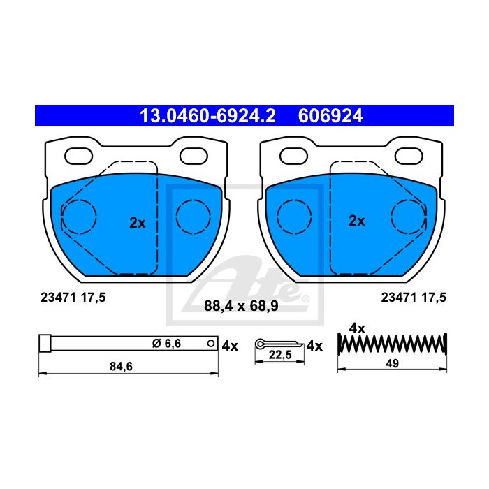 ATE Bremsbelagsatz, Scheibenbremse 13.0460-6924.2