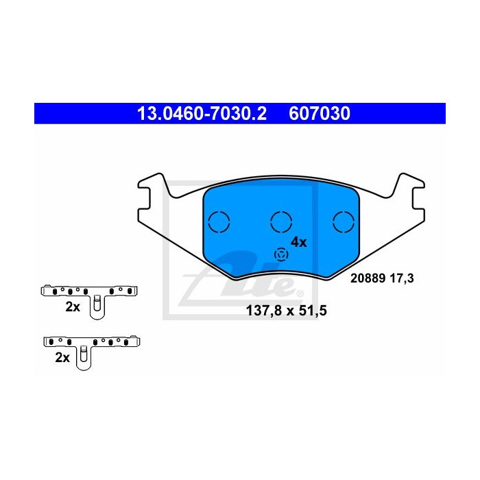 ATE Bremsbelagsatz, Scheibenbremse 13.0460-7030.2