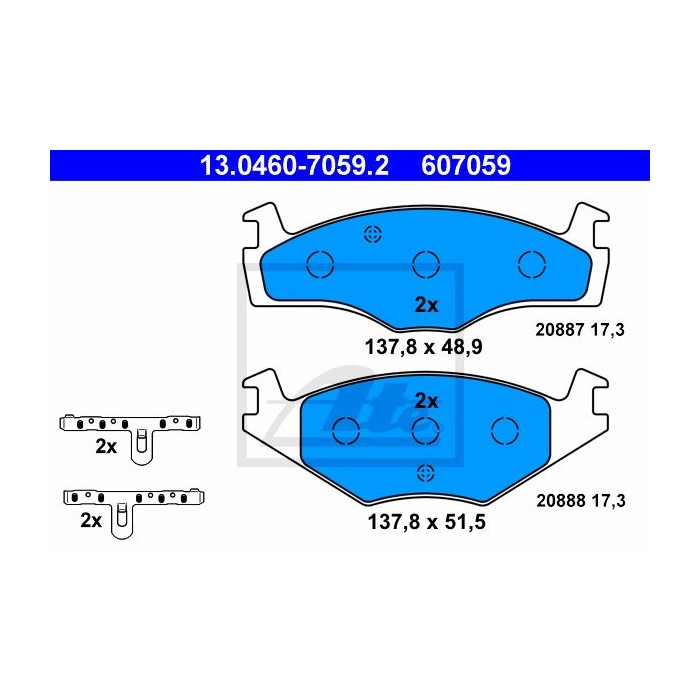 ATE Bremsbelagsatz, Scheibenbremse 13.0460-7059.2