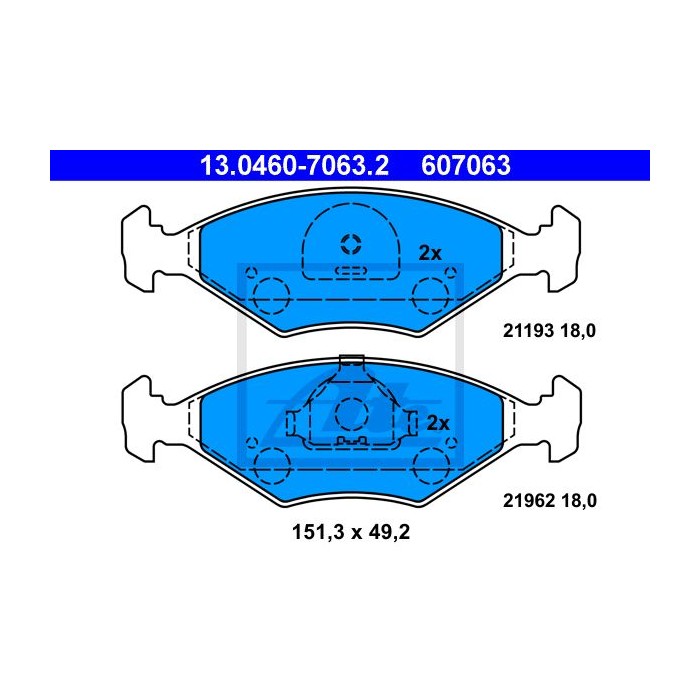 ATE Bremsbelagsatz, Scheibenbremse 13.0460-7063.2
