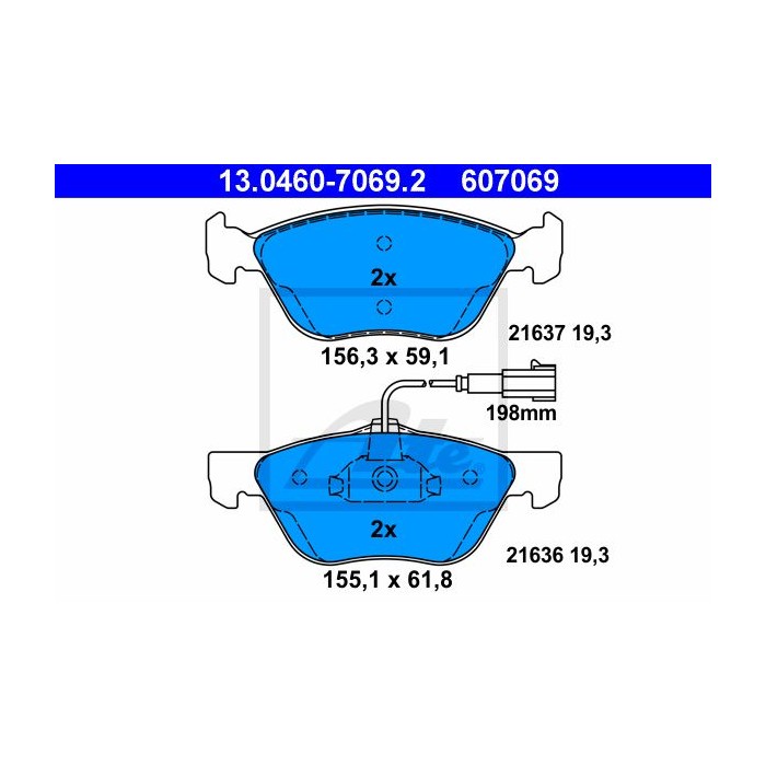 ATE Bremsbelagsatz, Scheibenbremse 13.0460-7069.2