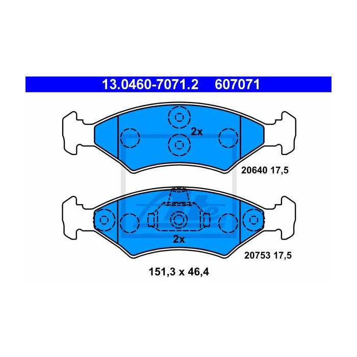 ATE Bremsbelagsatz, Scheibenbremse 13.0460-7071.2