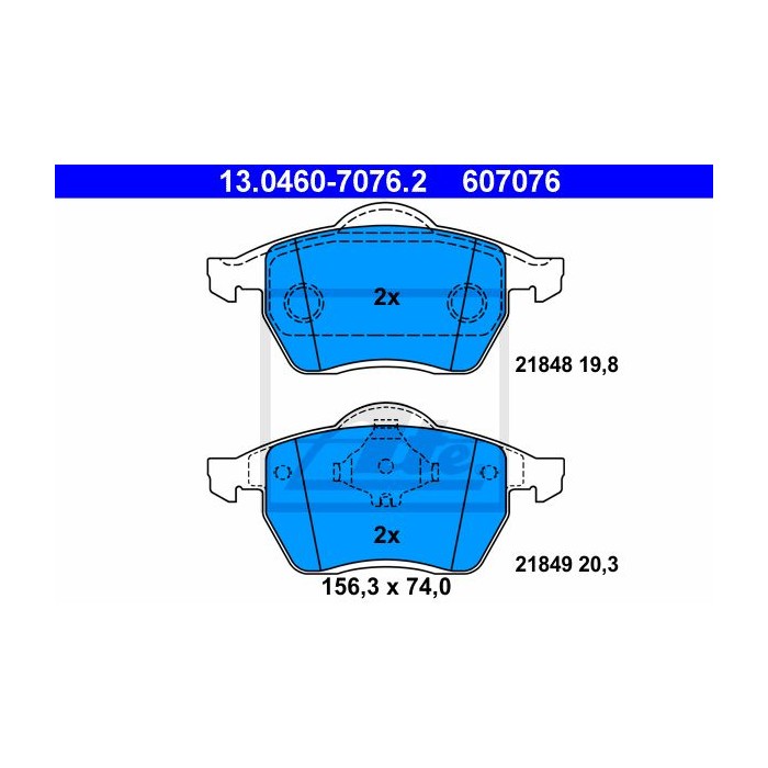 ATE Bremsbelagsatz, Scheibenbremse 13.0460-7076.2
