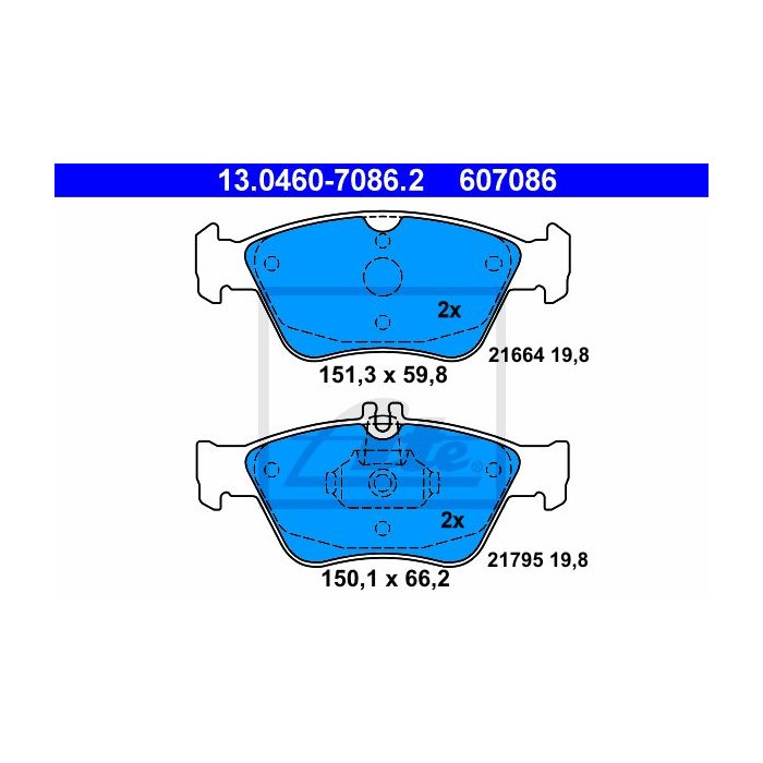 ATE Bremsbelagsatz, Scheibenbremse 13.0460-7086.2