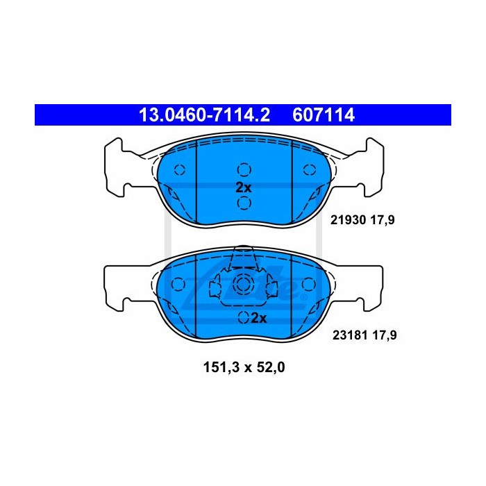 ATE Bremsbelagsatz, Scheibenbremse 13.0460-7114.2