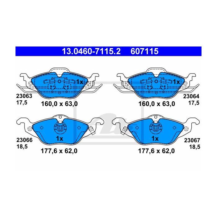 ATE Bremsbelagsatz, Scheibenbremse 13.0460-7115.2