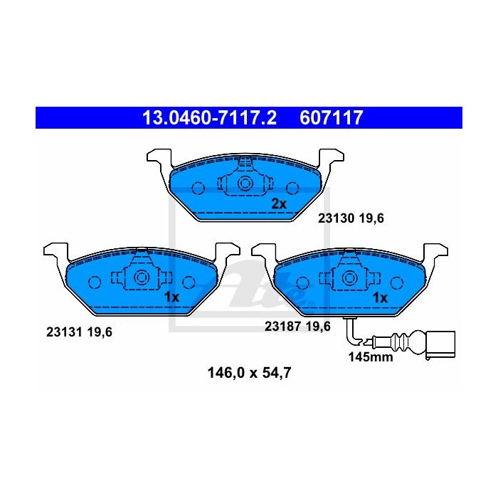 ATE Bremsbelagsatz, Scheibenbremse 13.0460-7117.2