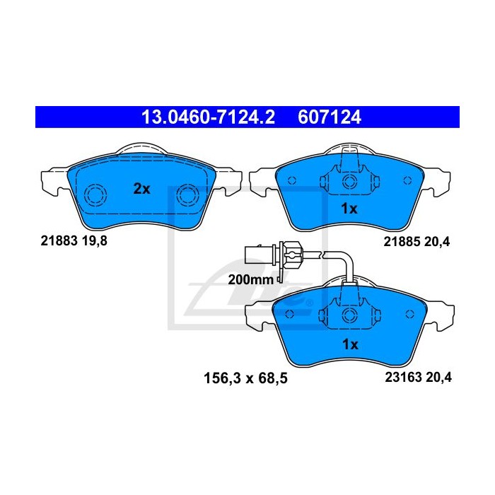ATE Bremsbelagsatz, Scheibenbremse 13.0460-7124.2