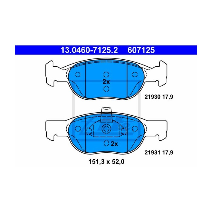 ATE Bremsbelagsatz, Scheibenbremse 13.0460-7125.2