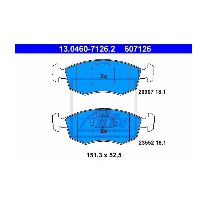ATE Bremsbelagsatz, Scheibenbremse 13.0460-7126.2