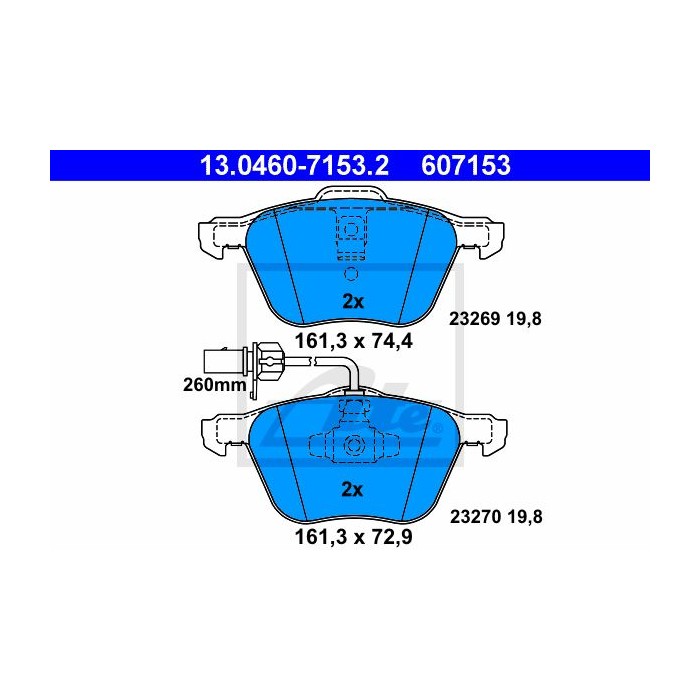 ATE Bremsbelagsatz, Scheibenbremse 13.0460-7153.2
