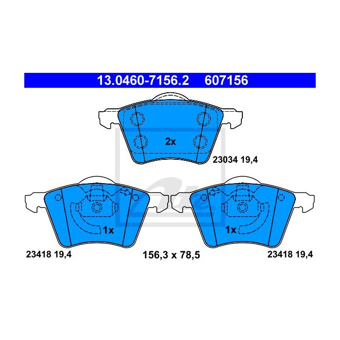 ATE Bremsbelagsatz, Scheibenbremse 13.0460-7156.2