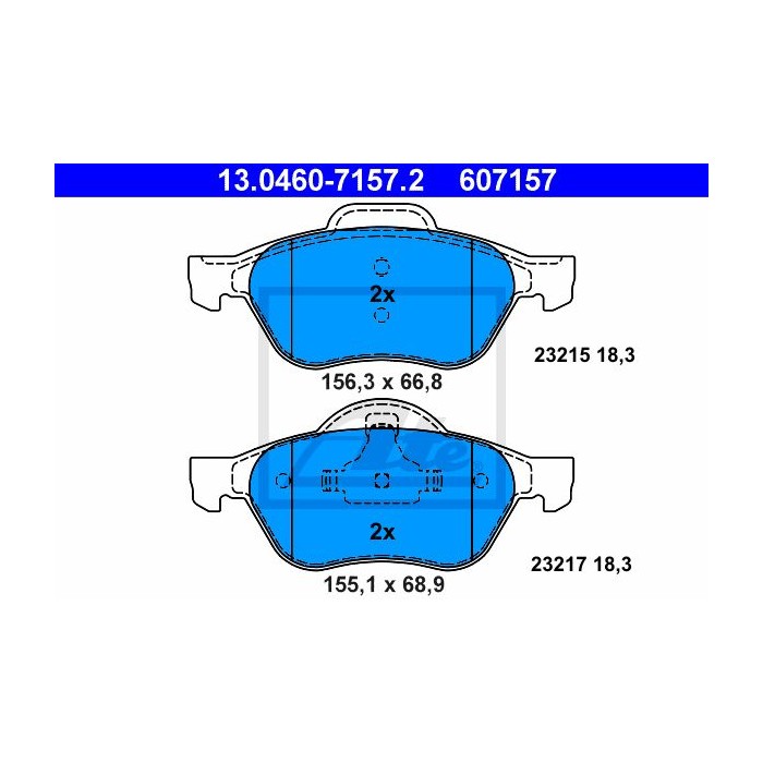 ATE Bremsbelagsatz, Scheibenbremse 13.0460-7157.2
