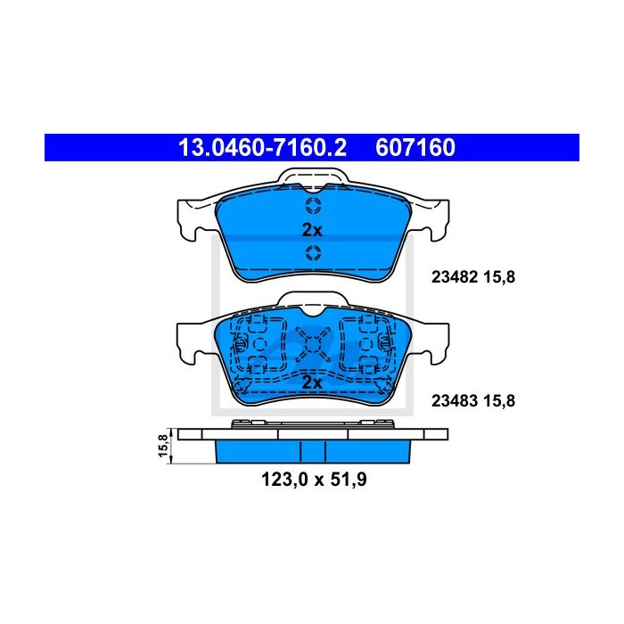 ATE Bremsbelagsatz, Scheibenbremse 13.0460-7160.2