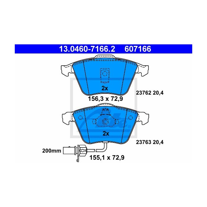 ATE Bremsbelagsatz, Scheibenbremse 13.0460-7166.2