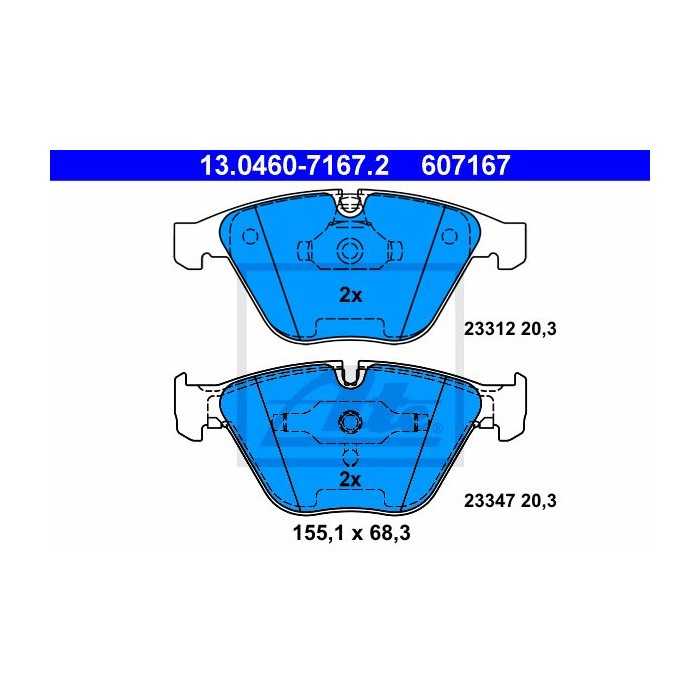ATE Bremsbelagsatz, Scheibenbremse 13.0460-7167.2