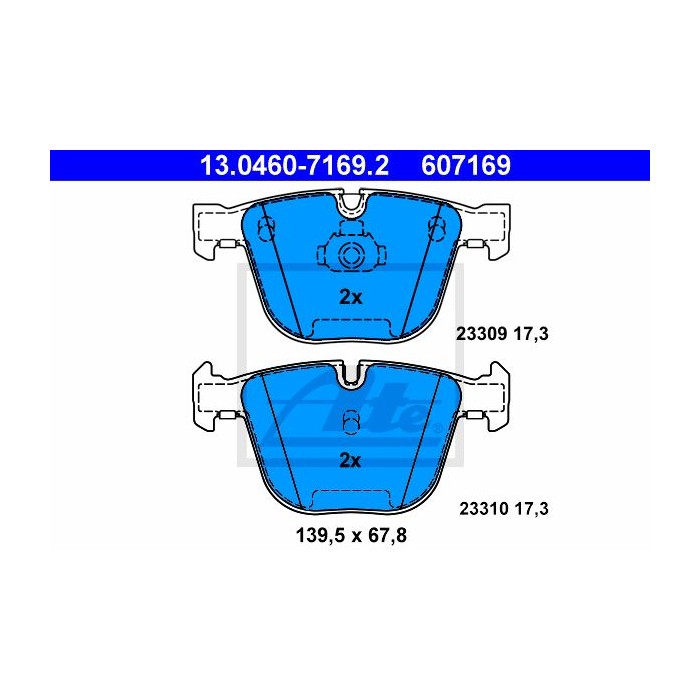 ATE Bremsbelagsatz, Scheibenbremse 13.0460-7169.2